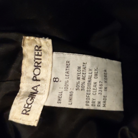 VTG Black Leather Suede Pants size 8 with elastic in waist - Picture 9 of 9